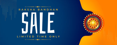 raksha bandhan sale banner with golden rakhiのイラスト素材