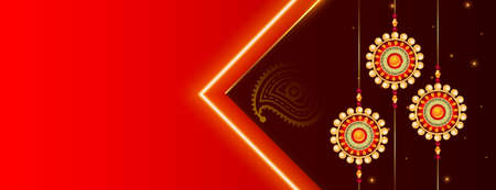 beautiful raksha bandhan festival banner with text spaceのイラスト素材