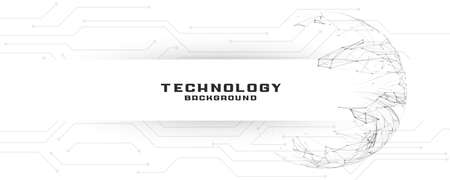 digital technology banner with circuit linesのイラスト素材