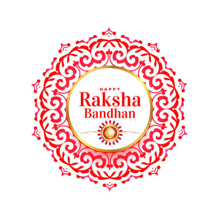 decorative raksha bandhan mandala greetingのイラスト素材