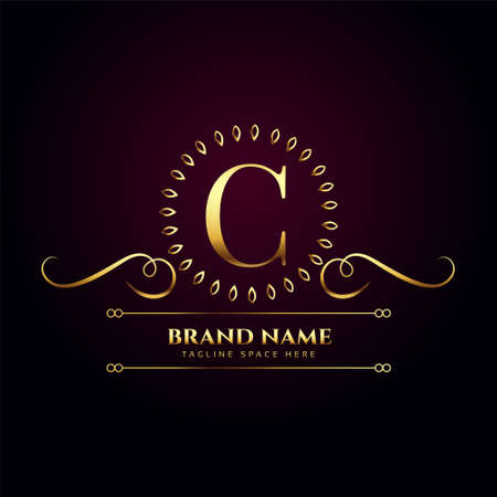 luxury royal golden  for letter Cのイラスト素材
