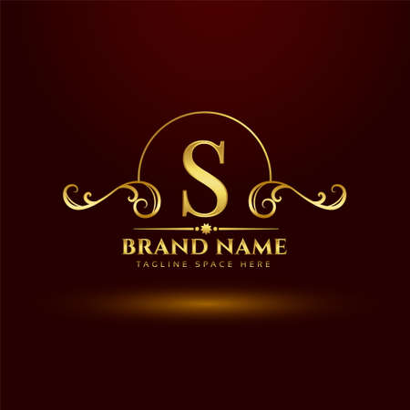 golden royal brand concept for letter Sのイラスト素材