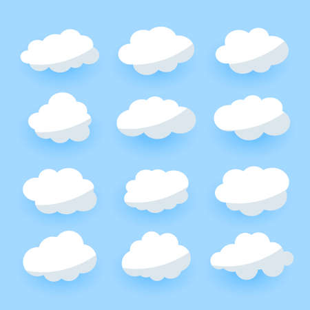 cartoon clouds collection of twelveのイラスト素材