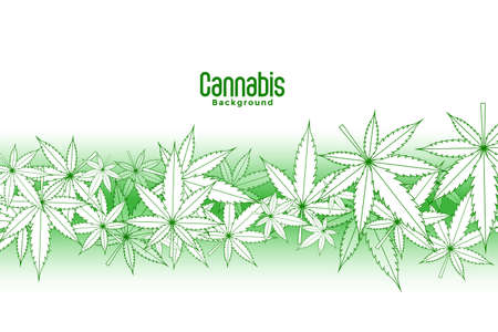 floating marijuana leaves on white backgroundのイラスト素材
