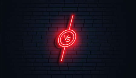 neon style versus vs banner designのイラスト素材