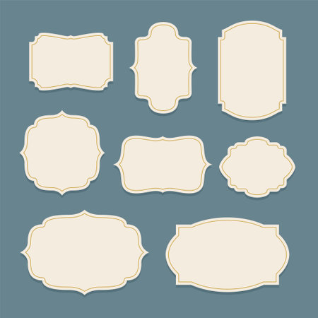 vintage classic label stickers frame setのイラスト素材