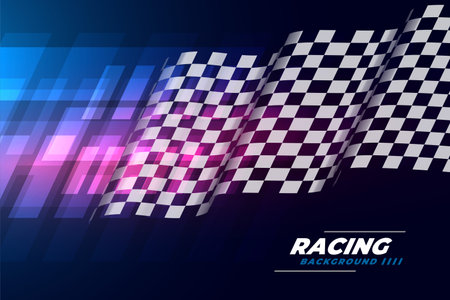 realistic wavy flag checkered backgroundのイラスト素材