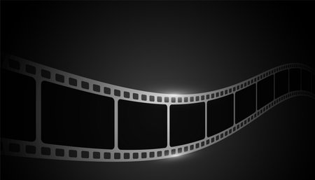 realsitic film strip on black backgroundのイラスト素材