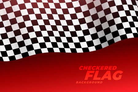 3d realistic racing flag checkered backgroundのイラスト素材