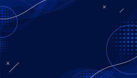 dark blue halftone memphis background