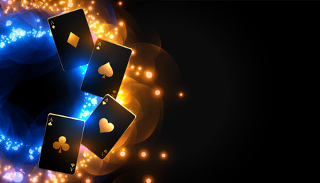 casino cards background with sparkles lightsのイラスト素材