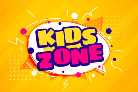 kids fun zone cartoon style templateのイラスト素材