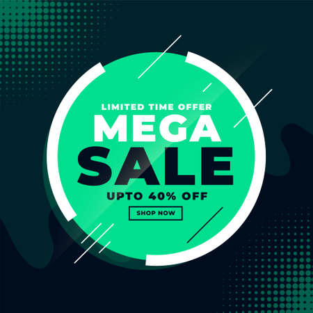 mega sale discount banner designのイラスト素材