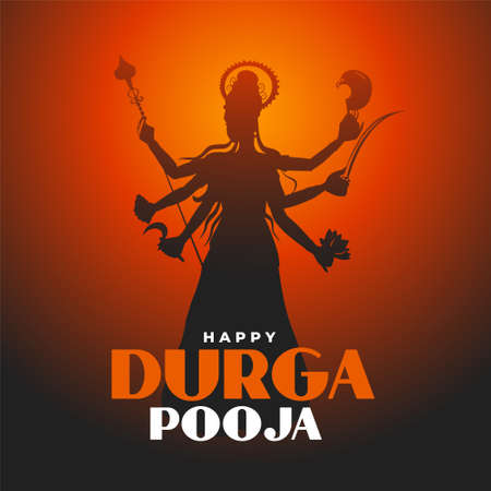 traditional happy durga pooja festival card designのイラスト素材
