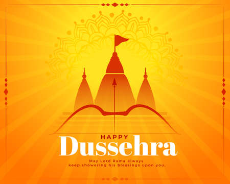 hindu festival of happy dussehra wishes backgroundのイラスト素材