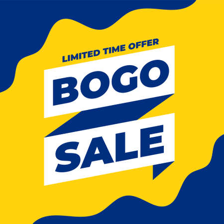 bogo buy one get one sale banner designのイラスト素材