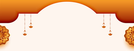 elegant diwali occasion web wide banner with text spaceのイラスト素材