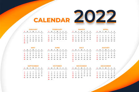 2022 calendar template in modern design styleのイラスト素材