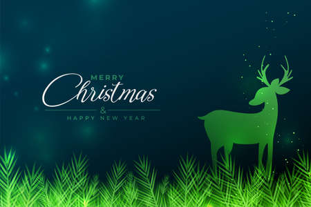 merry christmas background with deerのイラスト素材