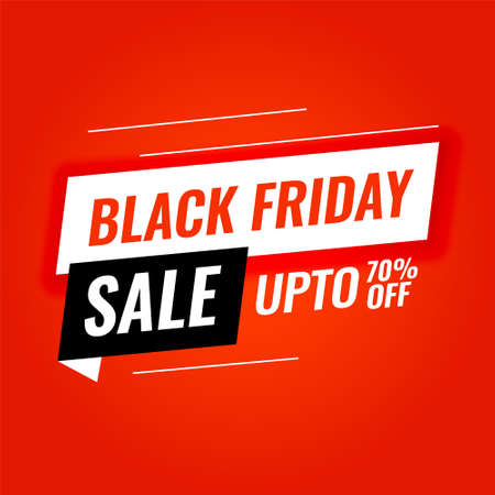 nice red black friday sale flat banner