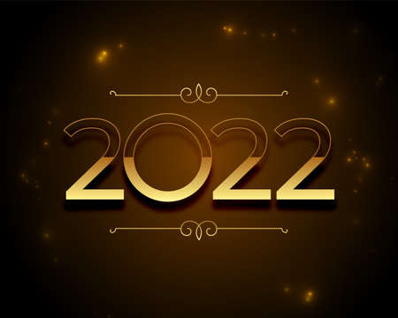 golden 2022 new year creative greeting design