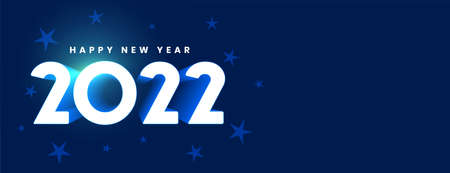 3d style 2022 new year banner with starsのイラスト素材