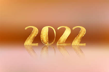 happy new year 2022 golden style text background