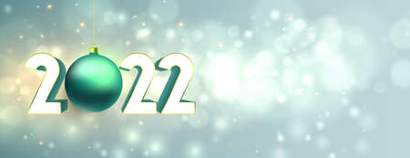 2022 happy new year sparkling celebration banner with text space