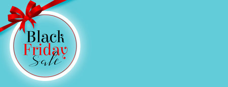 modern style black friday sale banner with red ribbonのイラスト素材
