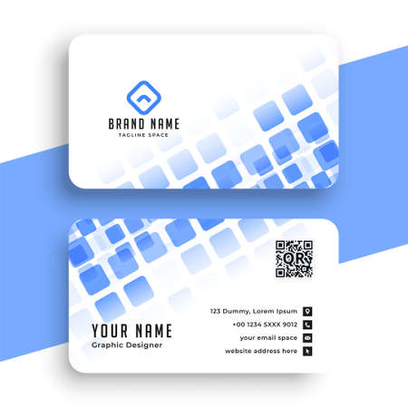 abstract blue mosaic business card designのイラスト素材