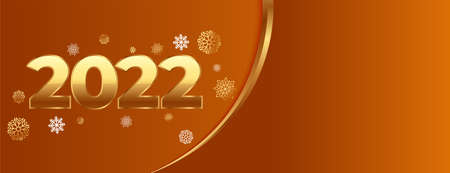 golden new year 2022 effect with snowflakes and text spaceのイラスト素材