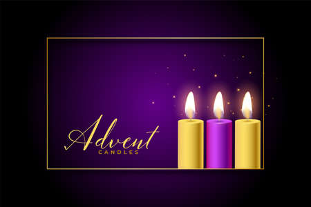 golden and purple advent candles backgroundのイラスト素材