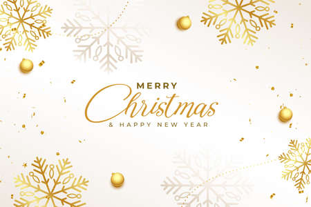 merry christmas beautiful snowflakes greeting designのイラスト素材