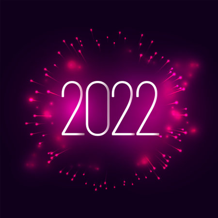 2022 new year shiny purple pink greeting card designのイラスト素材