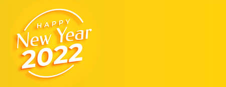 happy new year 2022 yellow banner design