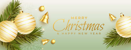 nice christmas festival banner in 3d style designのイラスト素材