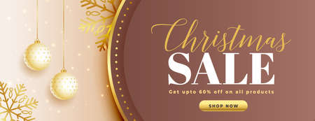 beautiful christmas sale banner for promotion with realistic elementsのイラスト素材