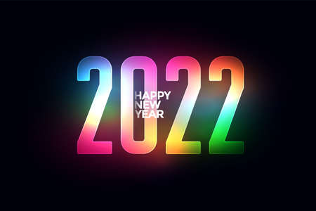 colorful glowing 2022 text effect backgroundのイラスト素材