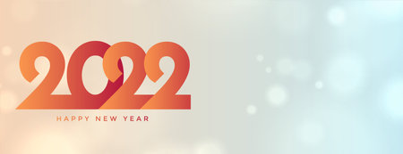happy new year 2022 elegant bokeh banner design