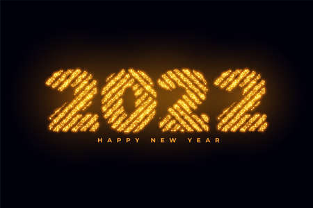 golden sparkle 2022 number text effect new year backgroundのイラスト素材