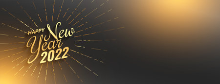 stylish 2022 new year golden text effect banner with light effect