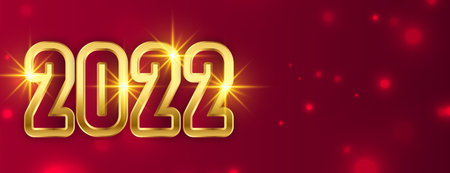 2022 new year golden text effect sparkling banner designのイラスト素材
