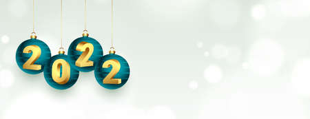 2022 new year 3d realistic shiny text banner with text spaceのイラスト素材