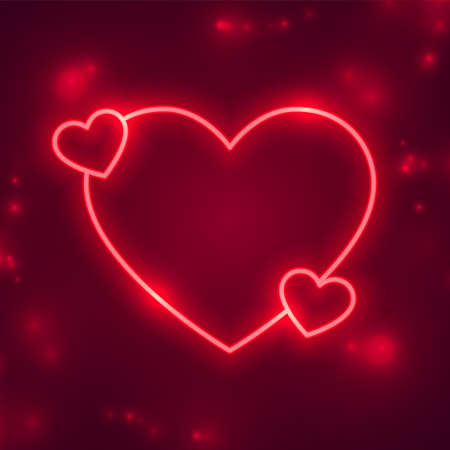 valentines day red neon greeting with text spaceのイラスト素材