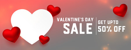 valentines day celebration discount and sale bannerのイラスト素材