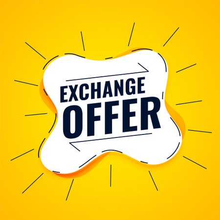 exchange offer yellow modern background designのイラスト素材