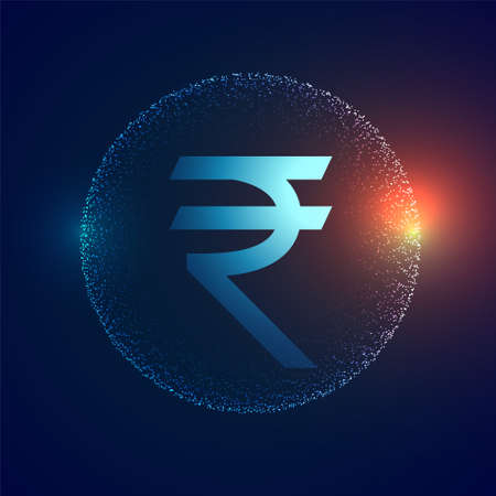 rupee technology background with light effectのイラスト素材