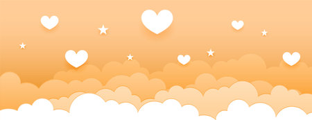 valentines day banner in paper style design