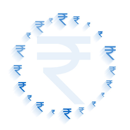 indian rupee symbol frame backgroundのイラスト素材