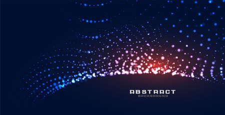 abstract digital particle wave effect backgroundのイラスト素材